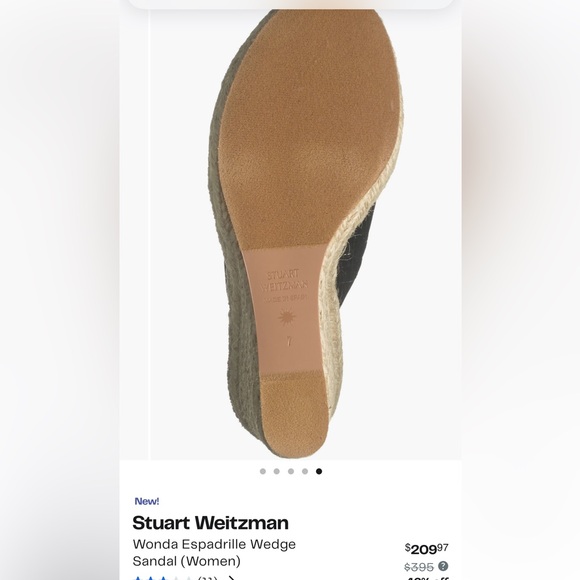 Stuart Weitzman Wonda Espadrille Wedge Sandal (Women) size 6B - Picture 10 of 10